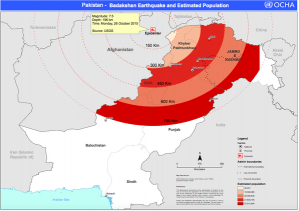 Área de alcance del terremoto