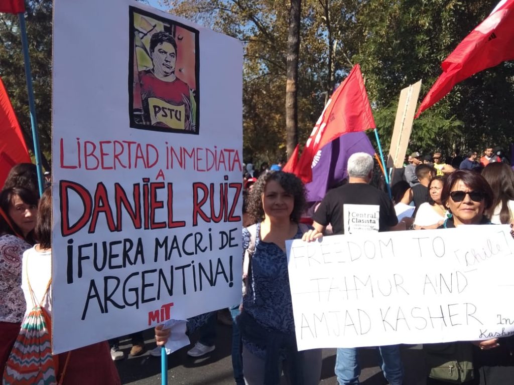 Solidaridad con el camarada Daniel Ruiz durante el 1º de Mayo
