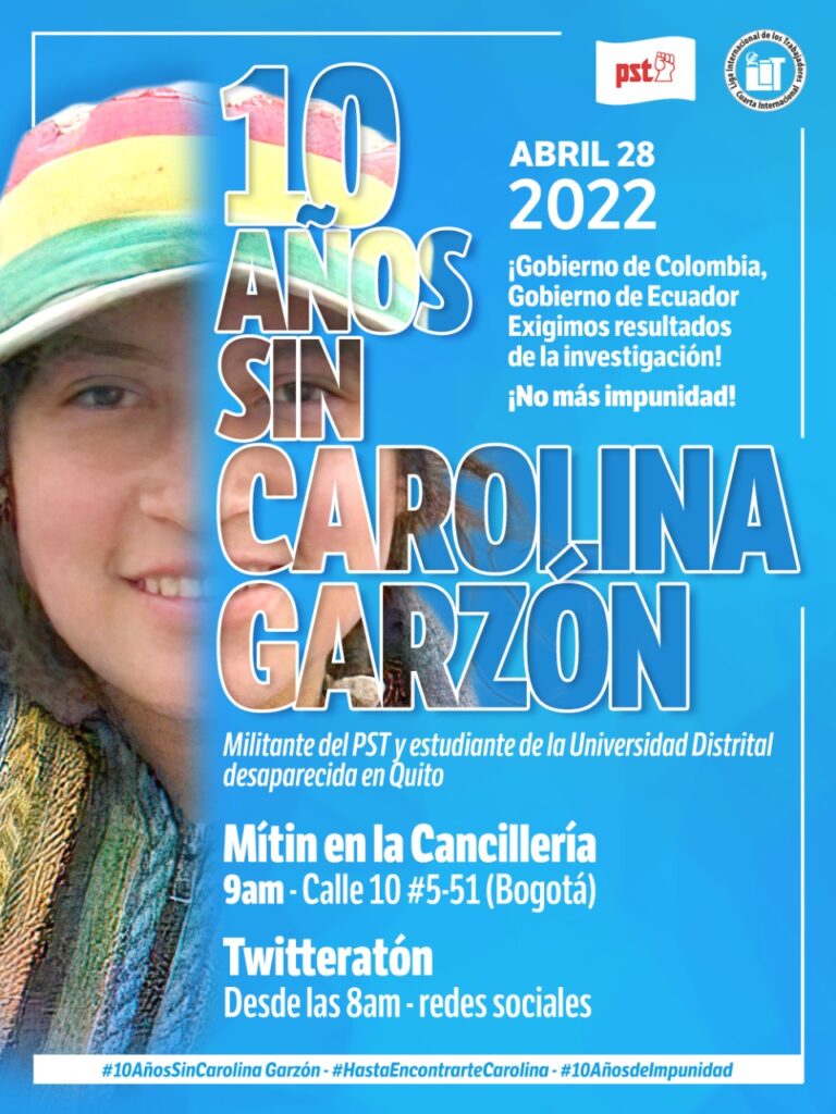 10 años sin Carolina Garzón Que respondan los Gobiernos de Colombia y Ecuador