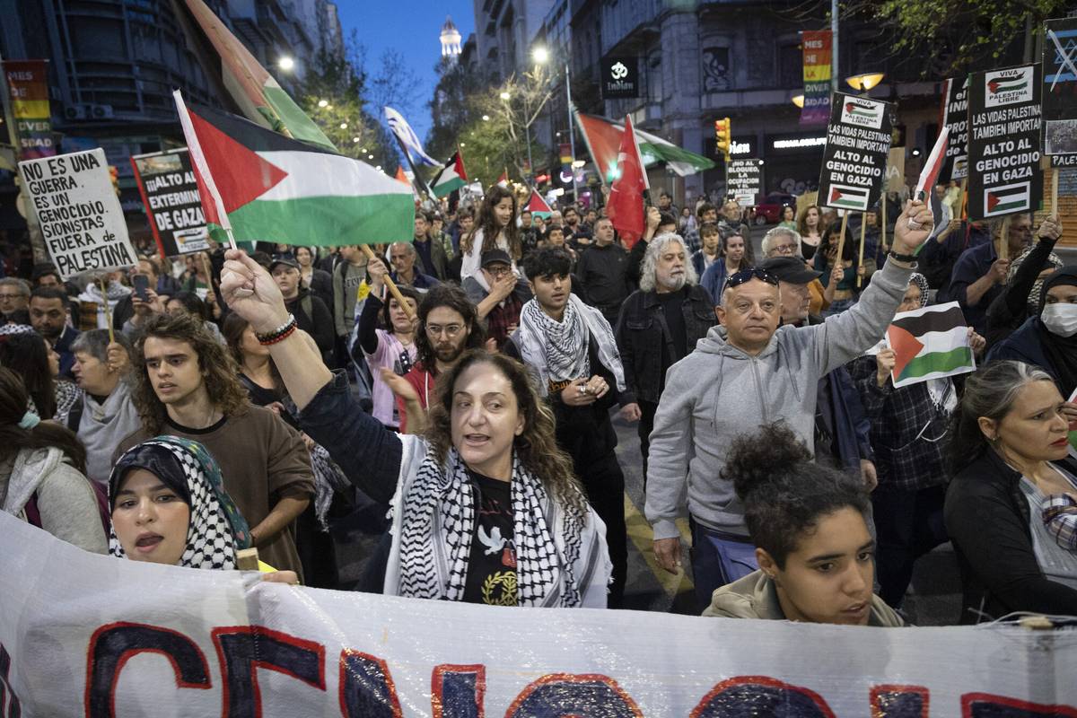 Manifestación de apoyo al pueblo palestino uruguay