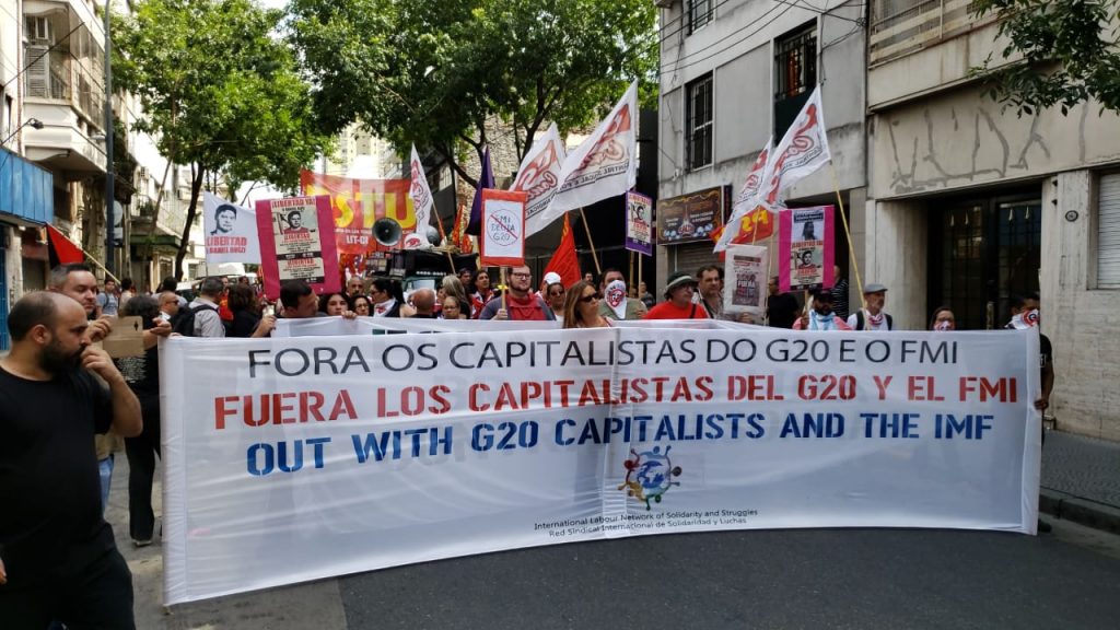 Começa a marcha contra o G20. O PSTU e a LIT-QI marcam presença