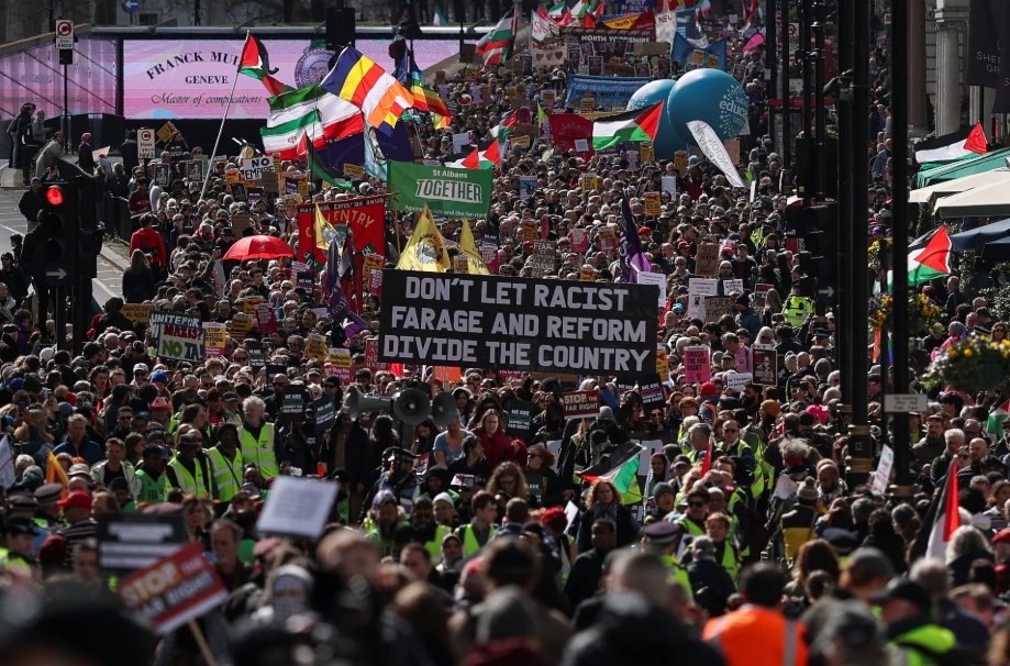 28 de março em Londres: o maior protesto britânico da história contra a extrema-direita